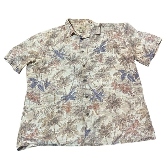 Island Shores Men’s Map 100% Cotton Short Sleeve Button Front Top Sz XL - Picture 1 of 4